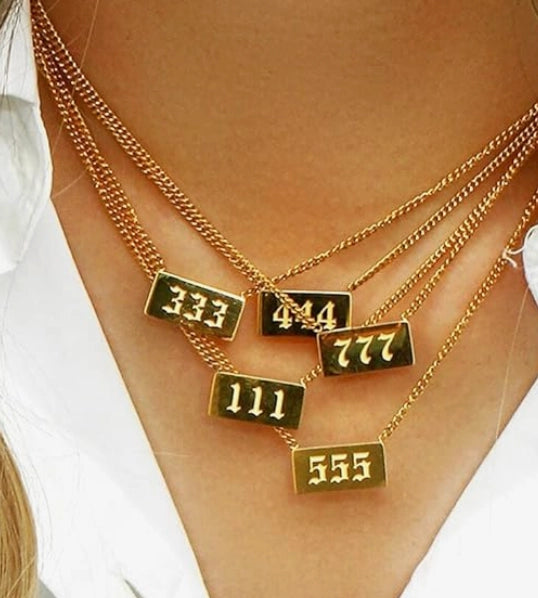 Angel Number Talisman Layering Necklace Waterproof - 777