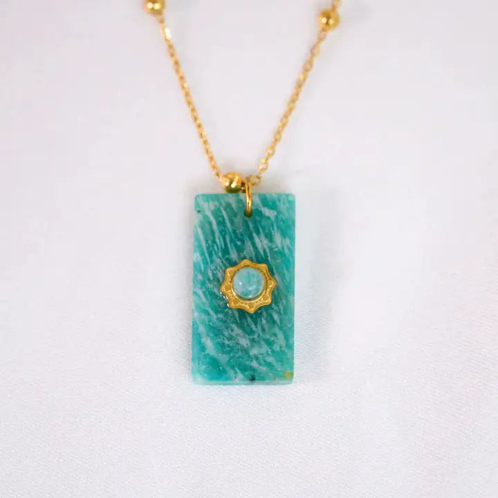 Augusta Antonia- Gemstone- Sun Pendant Necklace