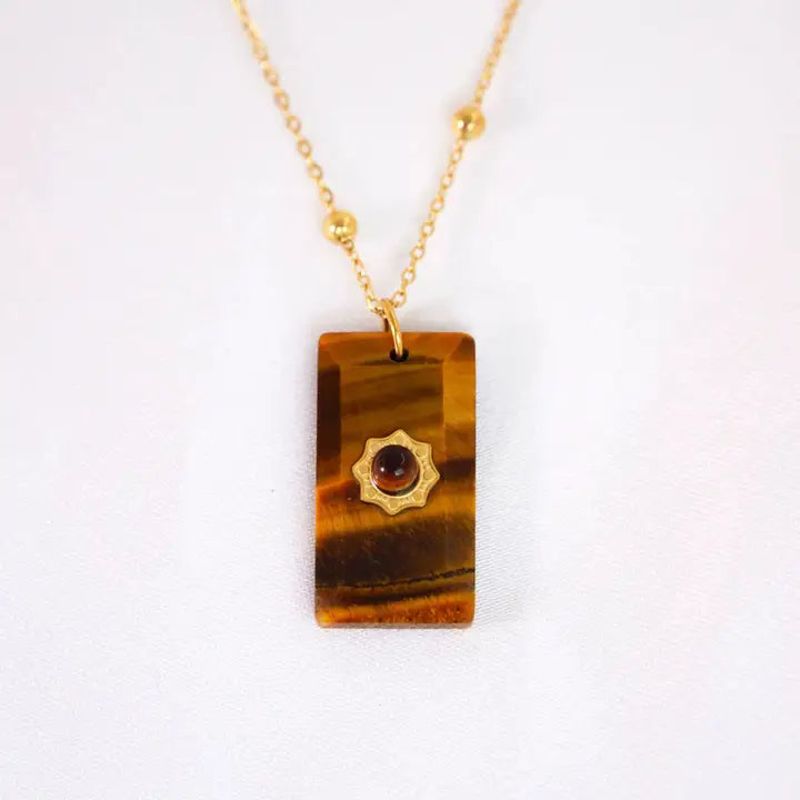 Augusta Antonia- Gemstone- Sun Pendant Necklace