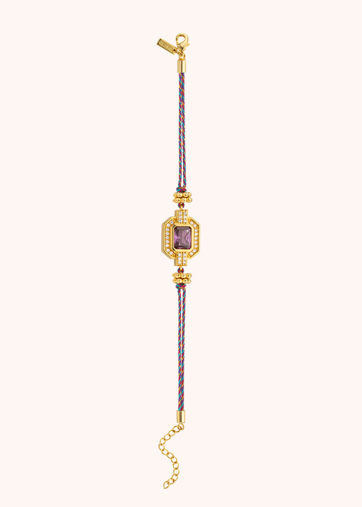 BRACELET - AMETHYSTE SHINY ART DECO