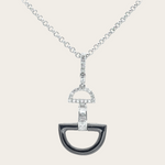 Black Onyx and Diamond Necklace - WG