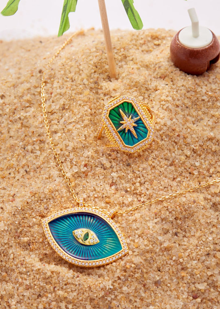 NECKLACE - BLUE RAINBOW TIKA