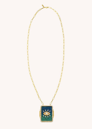 NECKLACE - BLUE RAINBOW TILAK BOHEME