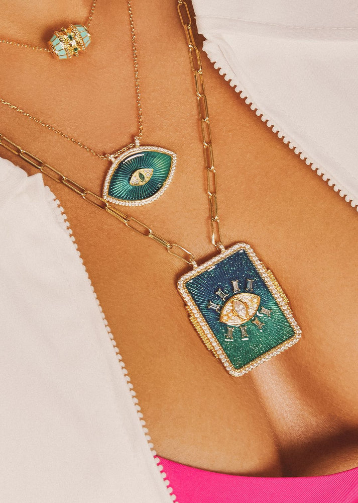 NECKLACE - BLUE RAINBOW TILAK BOHEME