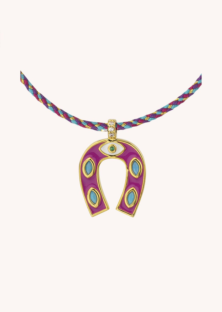 NECKLACE - FUCHSIA MINI HORSESHOE