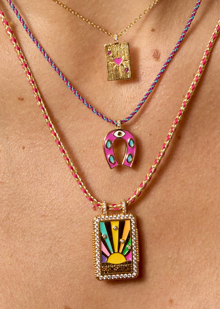 NECKLACE - FUCHSIA MINI HORSESHOE
