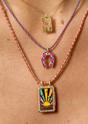 NECKLACE - FUCHSIA MINI HORSESHOE