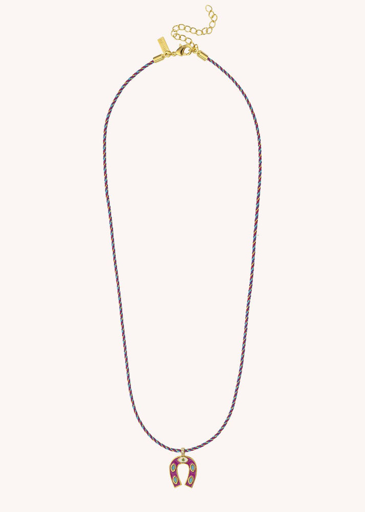 NECKLACE - FUCHSIA MINI HORSESHOE