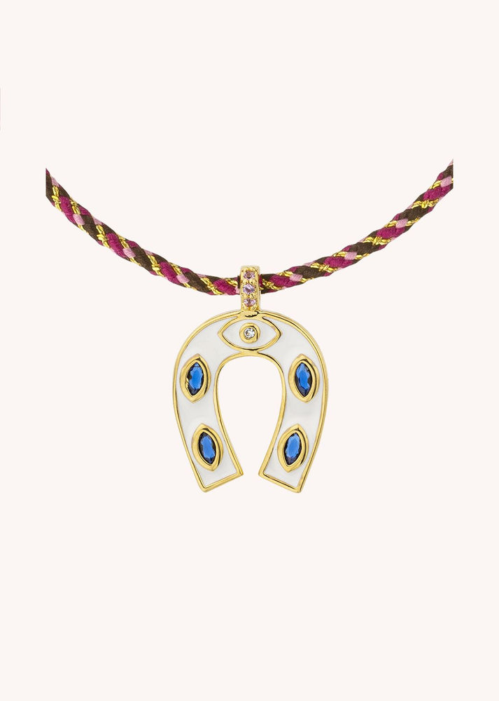 NECKLACE - WHITE MINI HORSESHOE