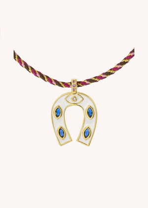NECKLACE - WHITE MINI HORSESHOE