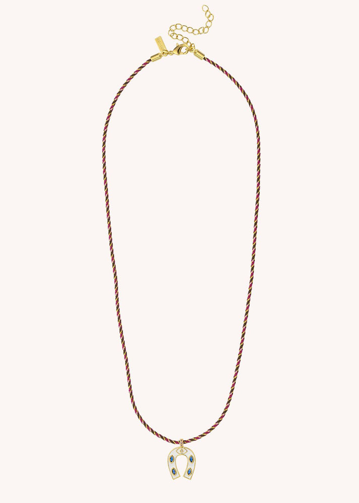 NECKLACE - WHITE MINI HORSESHOE