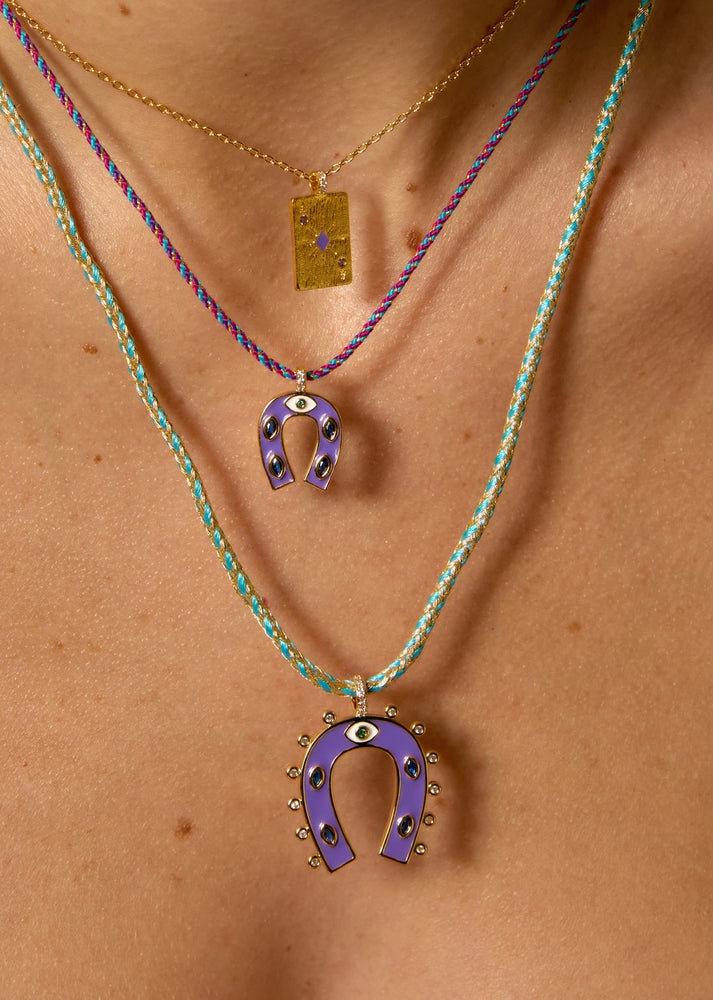 NECKLACE - PURPLE HORSESHOE