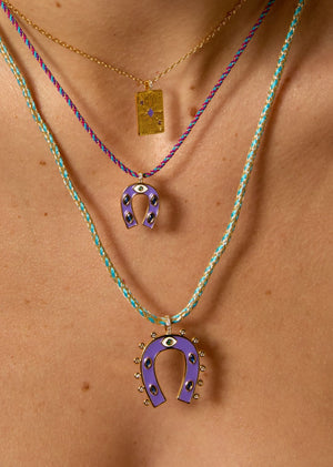 NECKLACE - PURPLE HORSESHOE