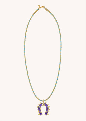 NECKLACE - PURPLE HORSESHOE