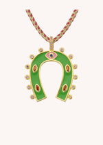 NECKLACE - GREEN HORSESHOE