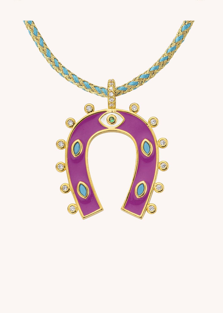 NECKLACE - FUCHSIA HORSESHOE