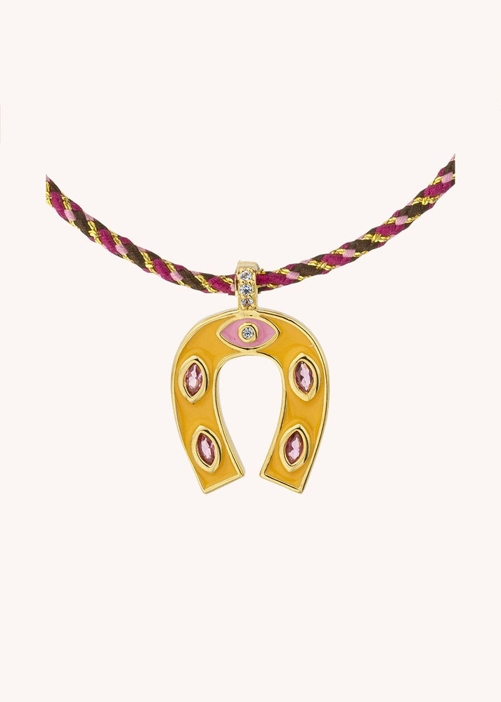NECKLACE - ORANGE MINI HORSESHOE
