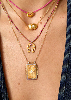 NECKLACE - ORANGE MINI HORSESHOE