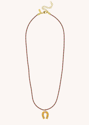 NECKLACE - ORANGE MINI HORSESHOE