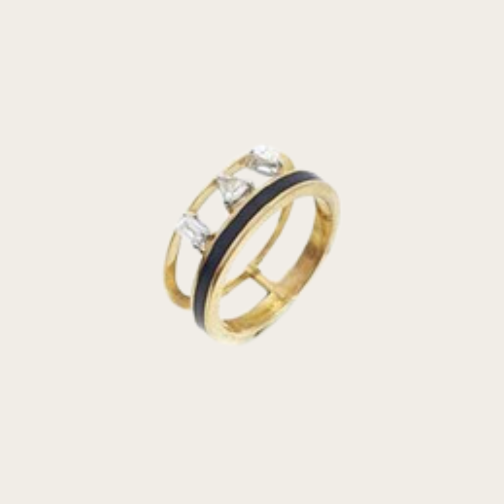 Three Multishaped Diamond Ring - YG