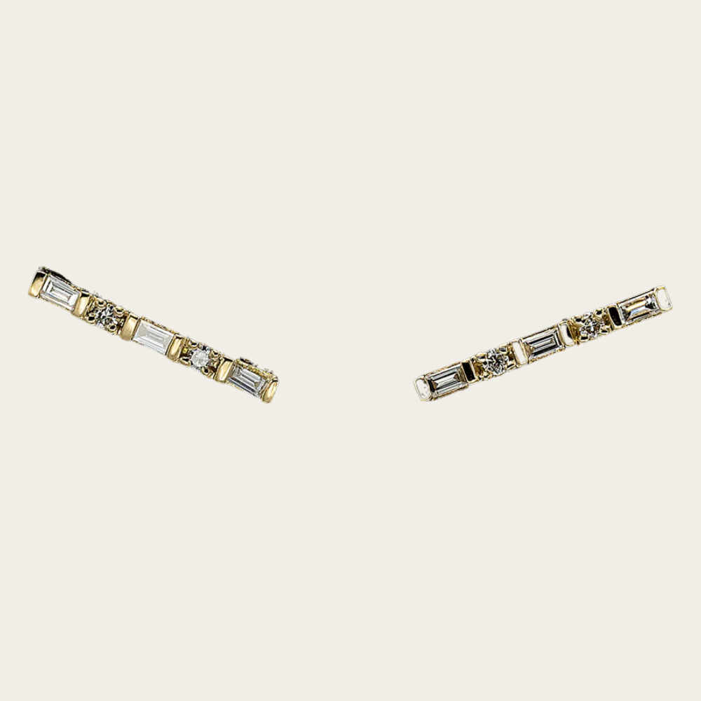 Diamond Baguette Slider (Earrings) - YG