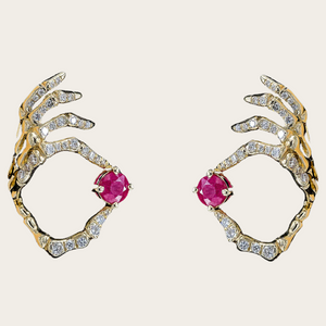 Diamond and Ruby Earring - YG