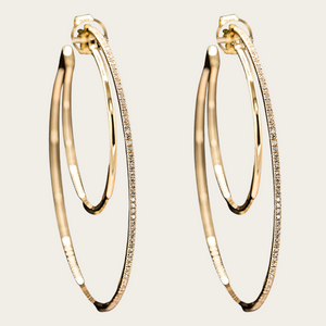 Double Diamond Hoops - YG (8.75gm)