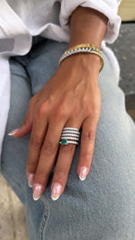 Emerald Teardrop Lab Diamond Stone Spiral