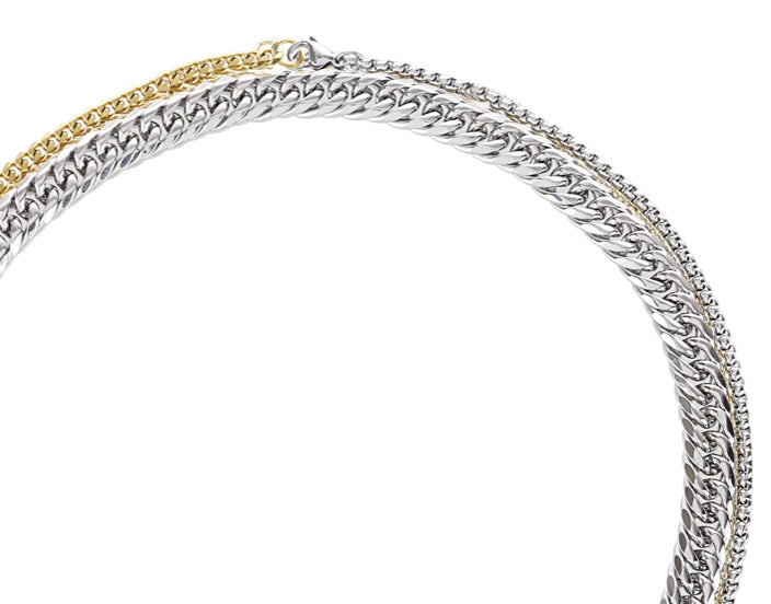 Evil Eye Carabiner 2 in 1 3 Stand Necklace-Pvd