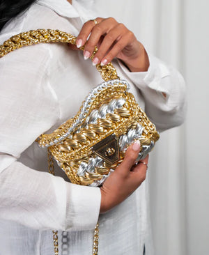 Gold & Silver Crochet Bag