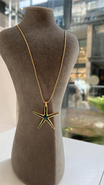 Green Starfish Bubble Gold Plated