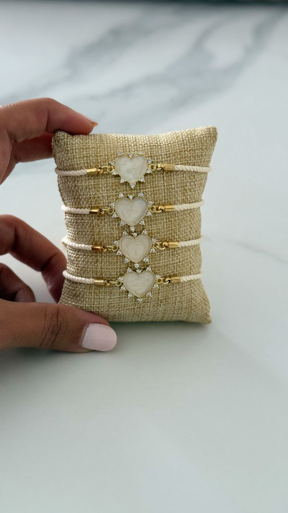 Heart Gold Filled Adjustable White