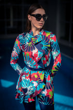 Blue Floral Modest Swim Set