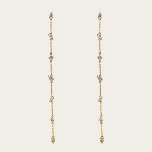 Long Diamond Earrings - YG (3.62gm)