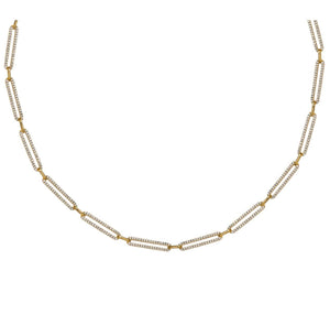 Cubic Zirconia Pave Paperclip Chain Link Chocker