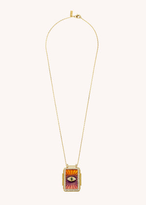 NECKLACE - PINK RAINBOW EYE BOHEME