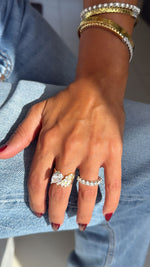 Open Ring with Pear Cut Stone
