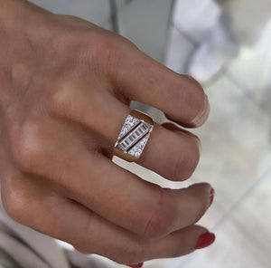 Full Pave Zirconia Signet Ring