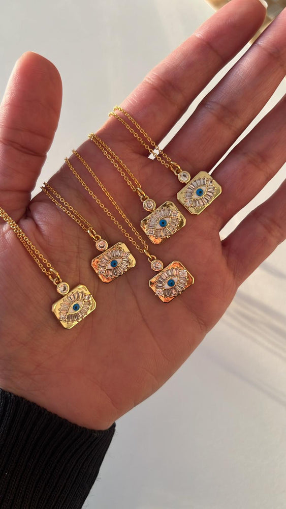 Evil Eye Square Gold Plated