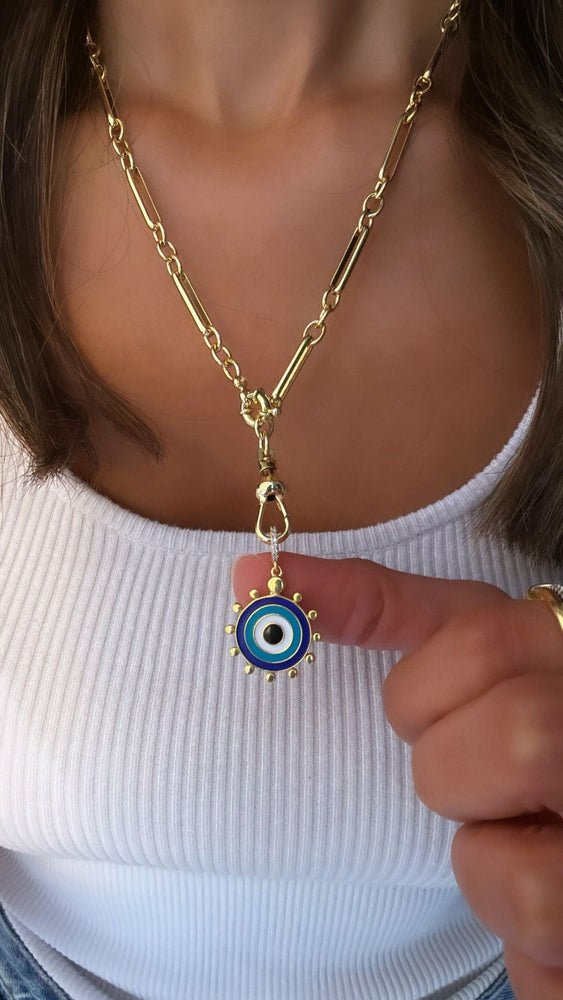 Sterling Silver Gold Frame Eye