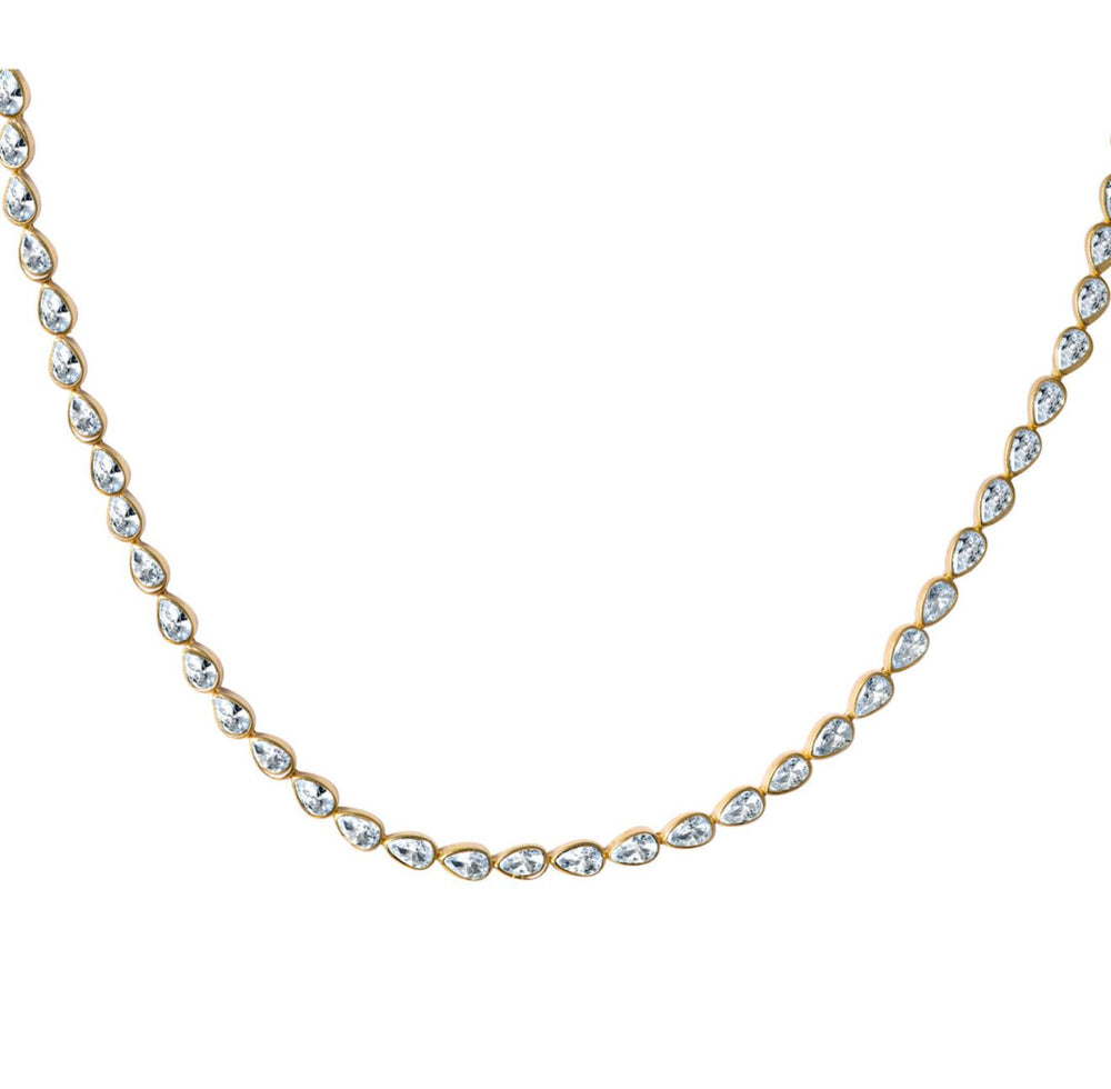 Sterling Silver gold plated pear tennis chocker