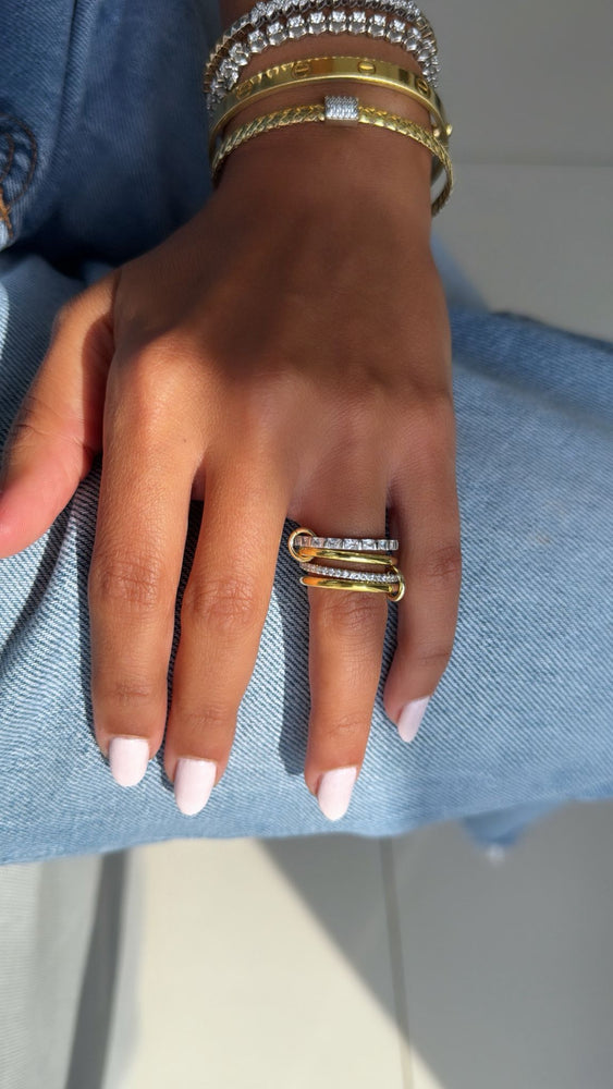 Sterling Silver Cubic zirconia Baguette Freya