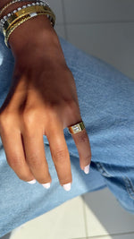 Sterling Silver Cubic Zirconia Square Pinky
