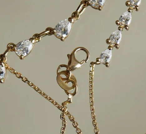 Solitaire Collection- Steel 14K Gold Necklace-Layering