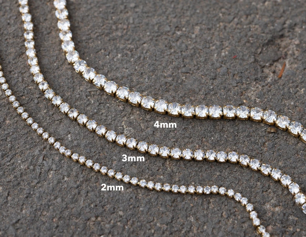 Tennis Bracelet. Premium Pv Plated Stainless Cz. Latch Clasp