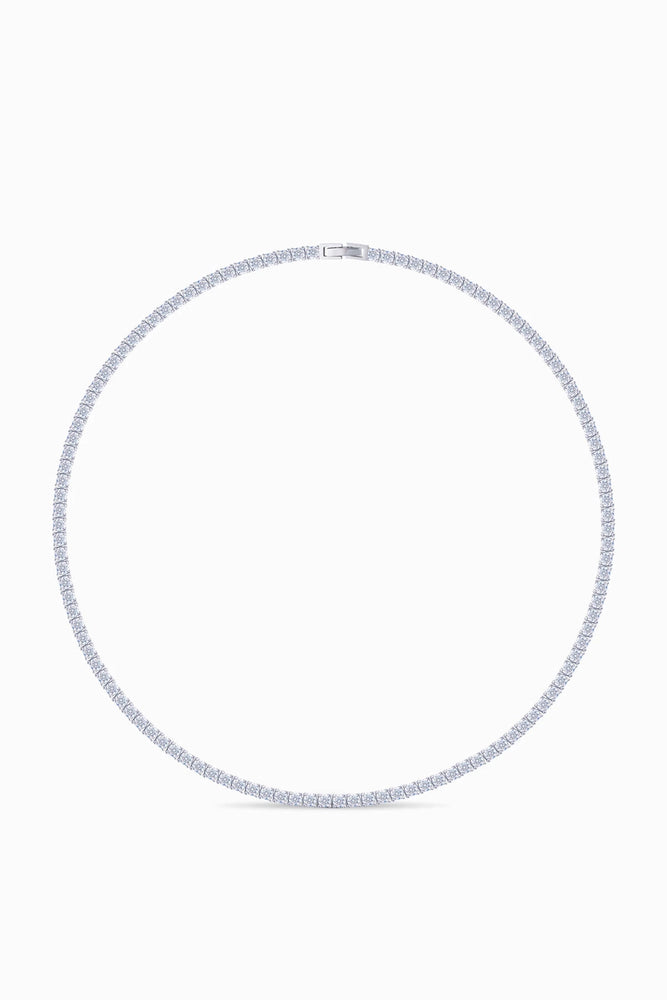 Tennis Necklace. Premium Pv Plated Stainless Cz.
