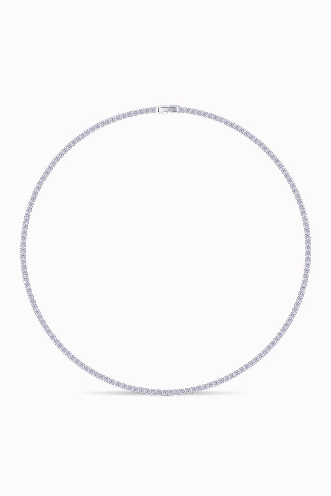 Tennis Necklace. Premium Pv Plated Stainless Cz.