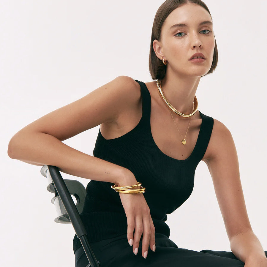 Tobogas, Cobra Omega Collar Necklace- Steel