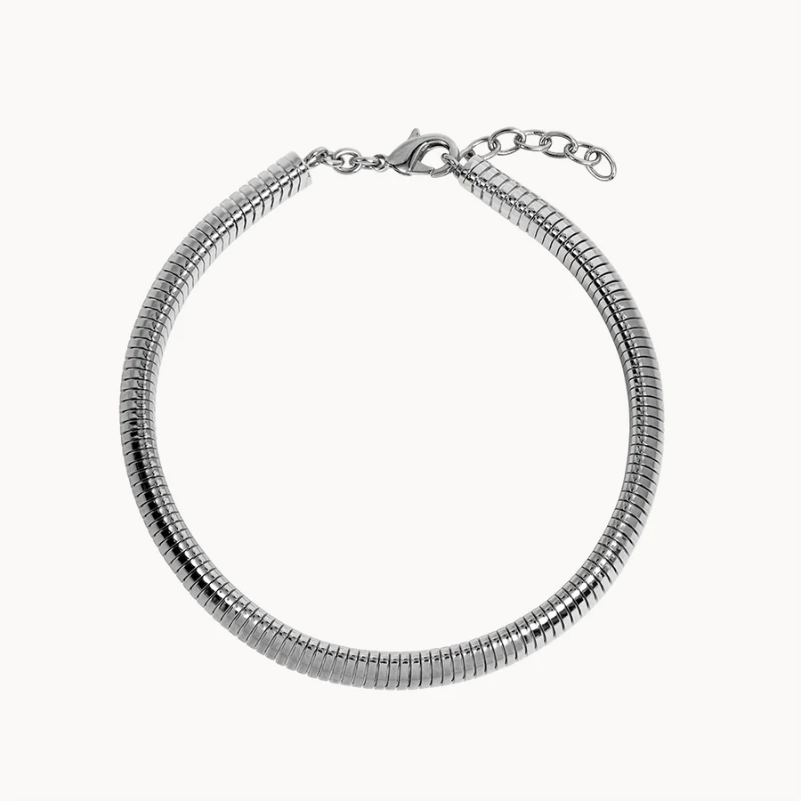 Tobogas, Cobra Omega Collar Necklace- Steel