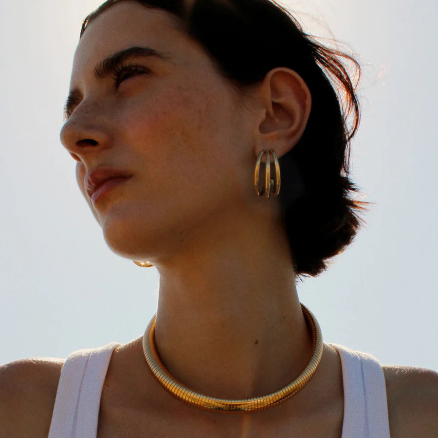 Tobogas, Cobra Omega Collar Necklace- Steel